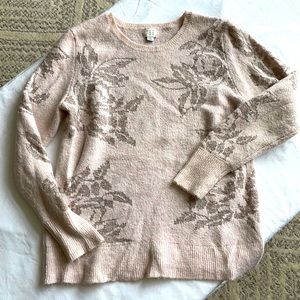 Soft rose gold embroidered sweater